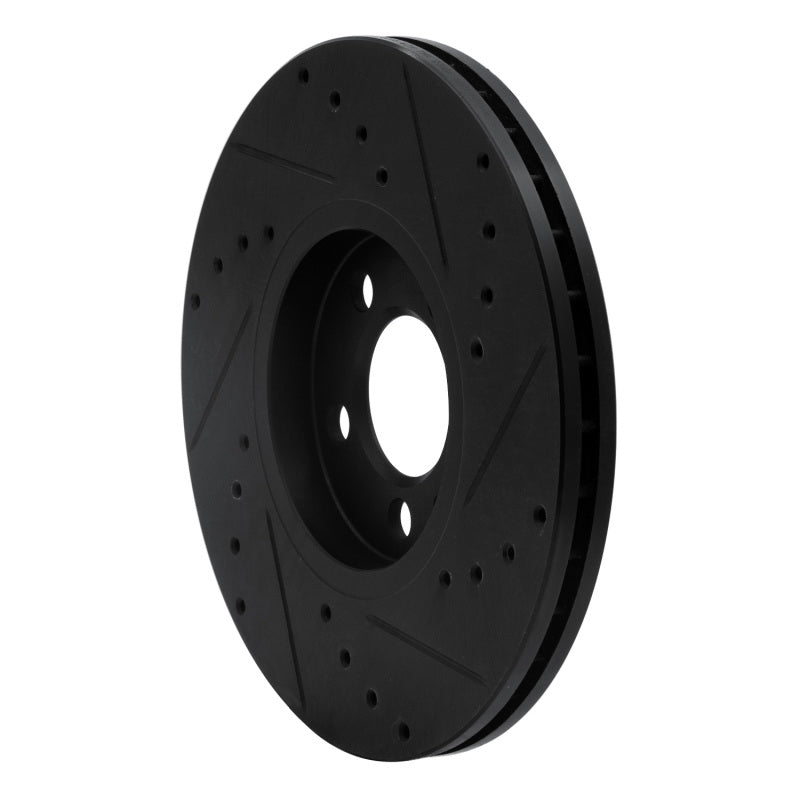 R1 Concepts R1 96-98 Volkswagen Golf Front Left Drilled & Slotted Black Brake Rotor