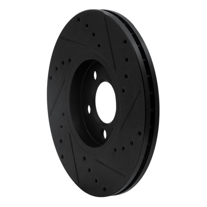 R1 Concepts R1 96-98 Volkswagen Golf Front Left Drilled & Slotted Black Brake Rotor