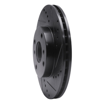 R1 Concepts R1 98-99 Acura CL Front Right Drilled & Slotted Black Brake Rotor