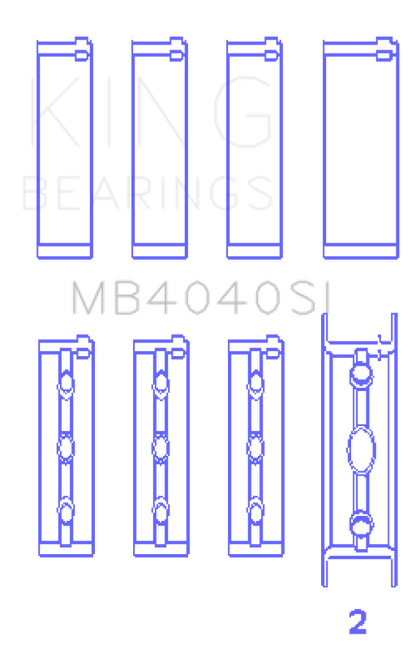 King Engine Bearings Chrysler 215 Ohv (Size +0.25mm) Main Bearing Set