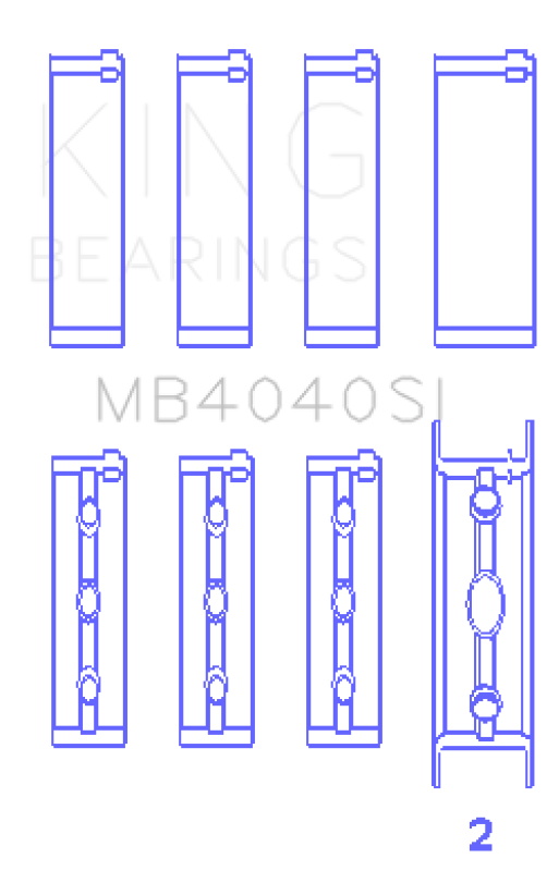 King Engine Bearings Chrysler 215 Ohv (Size +0.75mm) Main Bearing Set