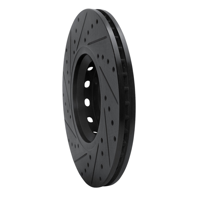 R1 Concepts R1 97-06 Audi A4 Quattro Front Right Drilled & Slotted Black Brake Rotor