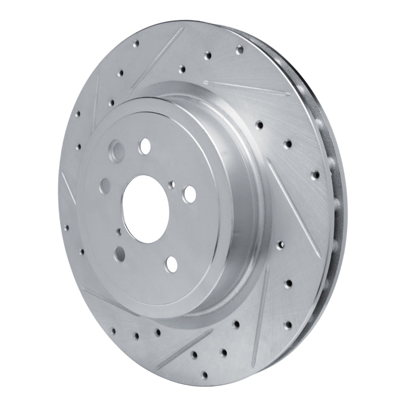R1 Concepts R1 08-14 Lexus IS F Rear Left Drilled & Slotted Silver Brake Rotor