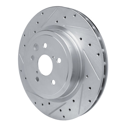 R1 Concepts R1 08-14 Lexus IS F Rear Left Drilled & Slotted Silver Brake Rotor
