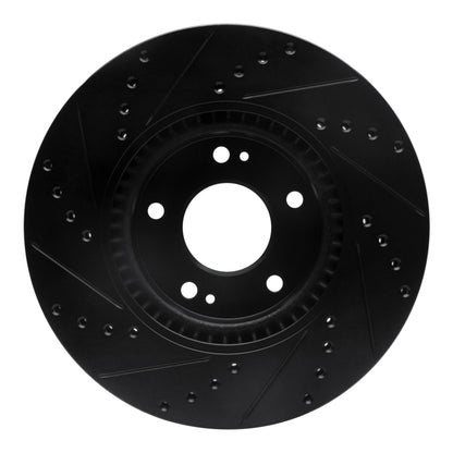 R1 Concepts R1 12-16 Kia Sportage (USA/Canada) Front Right Drilled & Slotted Black Brake Rotor
