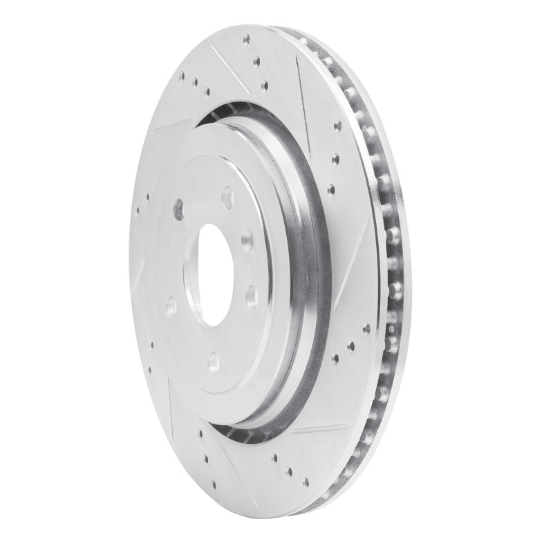 R1 Concepts R1 14-19 Chevrolet Corvette Rear Right Drilled & Slotted Silver Brake Rotor