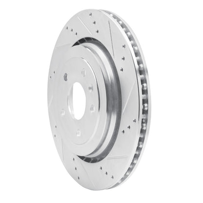 R1 Concepts R1 14-19 Chevrolet Corvette Rear Right Drilled & Slotted Silver Brake Rotor