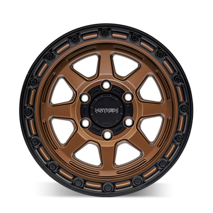 Mayhem 8306 Ridgeline 17x8.5 / 6x135 BP / -6mm Offset / 87.1mm Hub Satin Bronze/Black Lip Wheel
