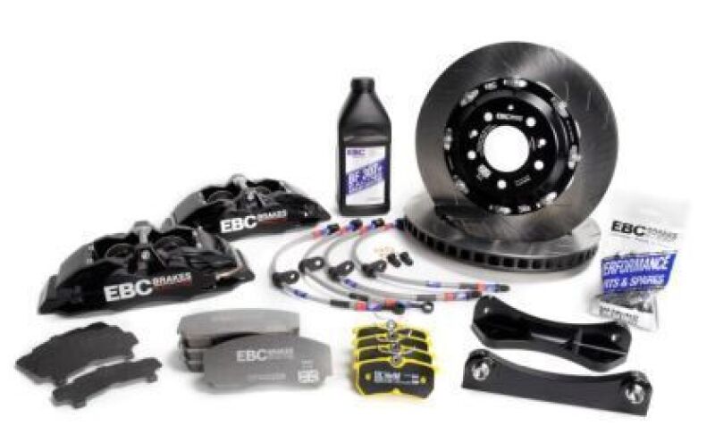 EBC Racing 2019+ Toyota GR Supra Black Apollo-6 Calipers 355mm Rotors Front Big Brake Kit