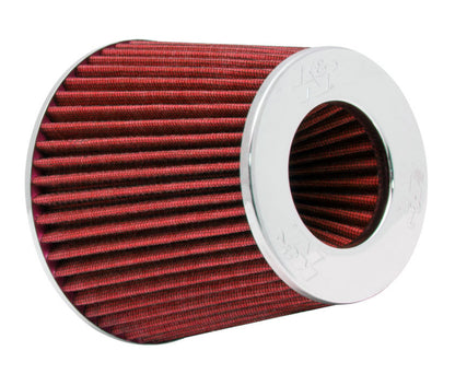 K&N Engineering K&N Universal Air Filter Chrome Round Tapered Red - 4in Flange ID x 1.125in Flange Length x 5.5in H