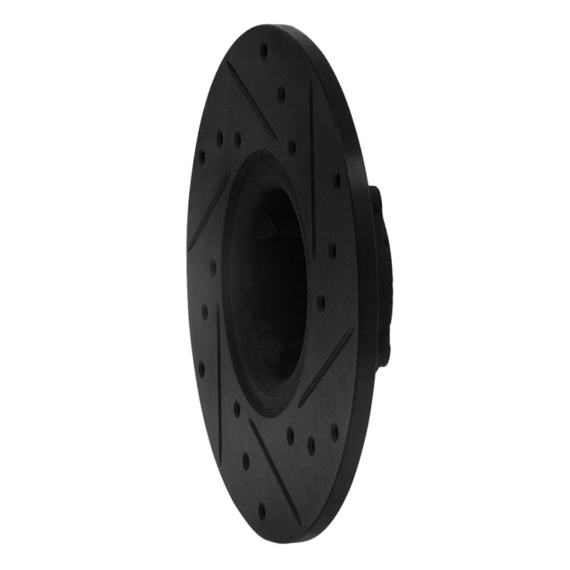 R1 Concepts R1 63-79 Austin Healey Sprite Front Left Drilled & Slotted Black Brake Rotor