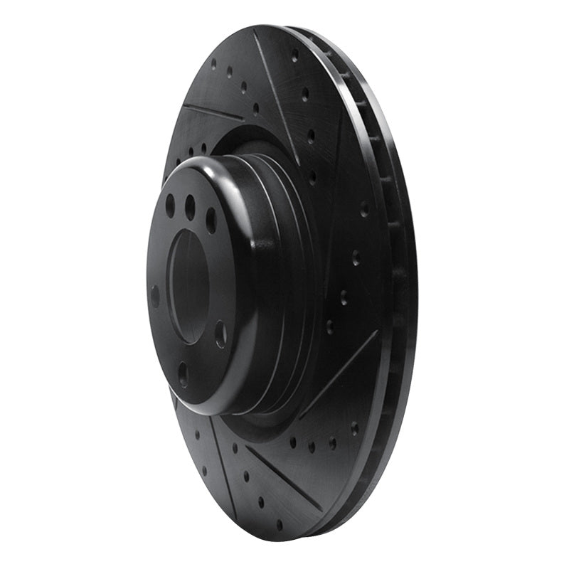 R1 Concepts R1 12-20 BMW M240I Coupe & Convertible Rear Right Drilled & Slotted Black Brake Rotor