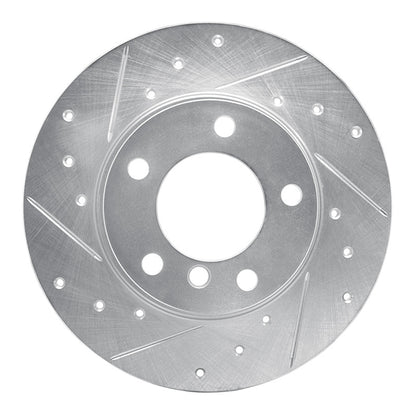 R1 Concepts R1 95-98 BMW 318TI Front Left Drilled & Slotted Silver Brake Rotor