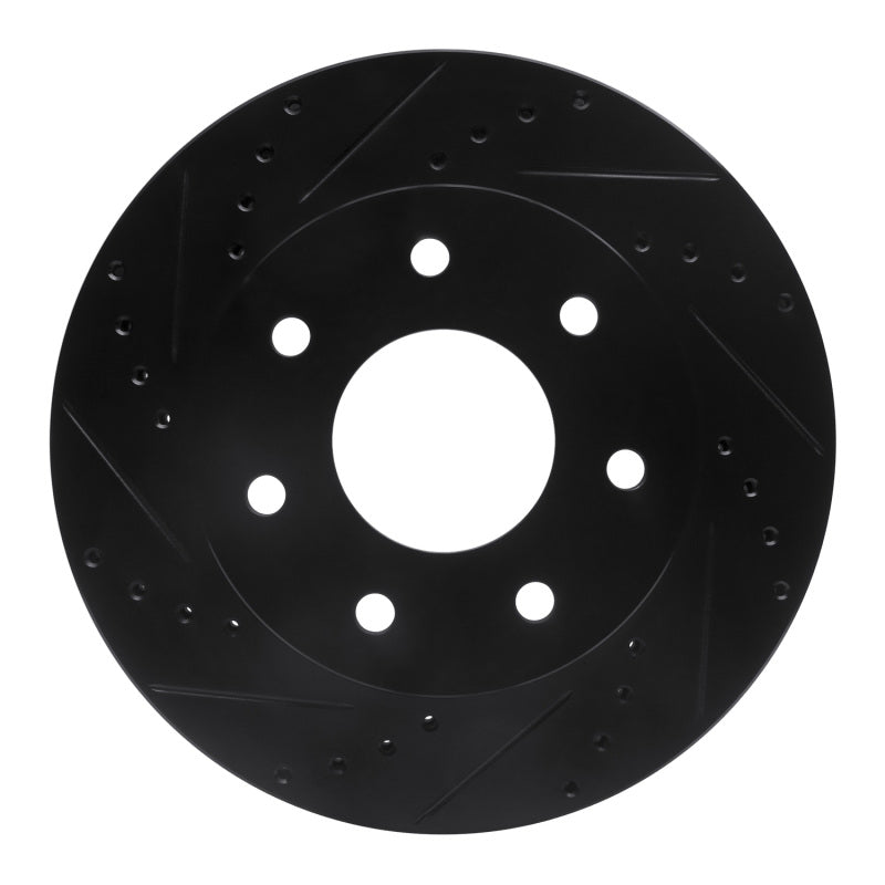 R1 Concepts R1 04-08 Ford F-150 4WD Front Left Drilled & Slotted Black Brake Rotor