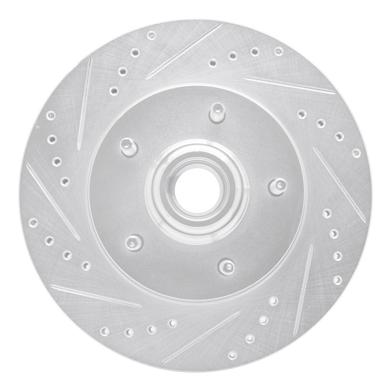 R1 Concepts R1 97-99 Ford F-150 RWD Front Left Drilled & Slotted Silver Brake Rotor