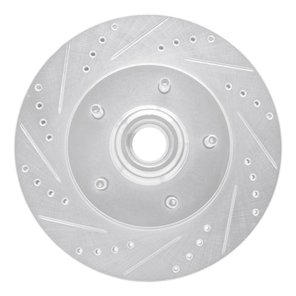 R1 Concepts R1 97-99 Ford F-150 RWD Front Left Drilled & Slotted Silver Brake Rotor