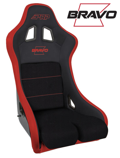 PRP Seats PRP Bravo Composite Seat- Black/Red (PRP Red Outline/Bravo Red- Red Stitching)