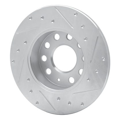 R1 Concepts R1 05-13 Audi A3 Rear Left Drilled & Slotted Silver Brake Rotor