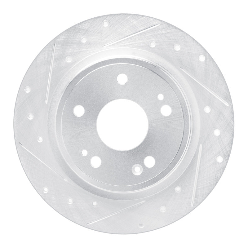 R1 Concepts R1 22-25 Acura Integra Rear Left Drilled & Slotted Silver Brake Rotor