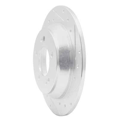 R1 Concepts R1 14-23 Hyundai Kona Rear Right Drilled & Slotted Silver Brake Rotor