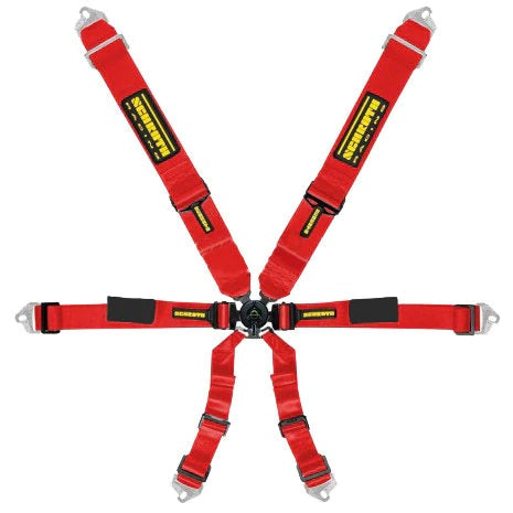 SCHROTH 94500-2 SEAT BELT ENDURO 6-POINT 3X2 RED FIA 8853-2016