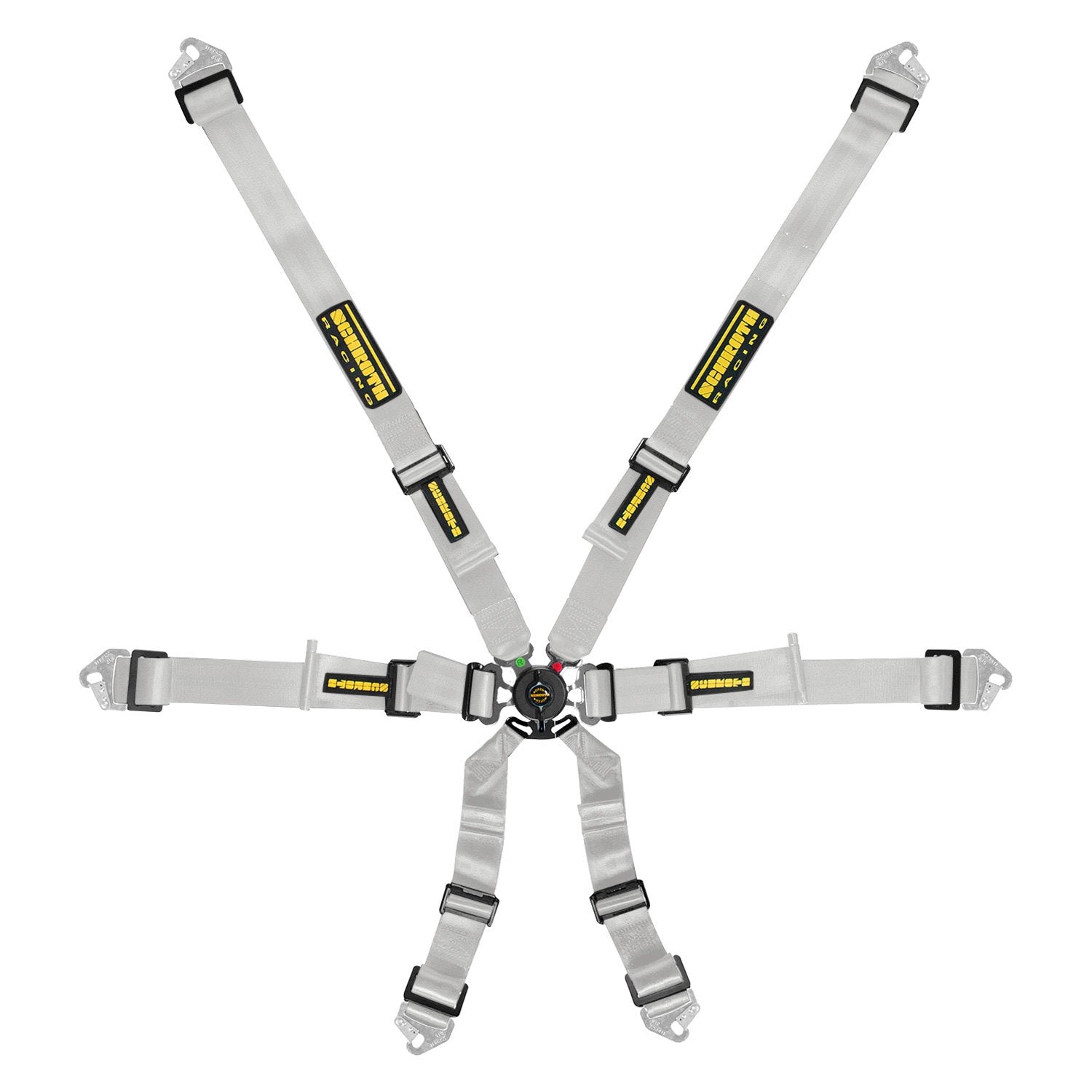 SCHROTH 94530A-9 SEAT BELT FLEXI 6-POINT 2" (50 MM) 2X2 SILVER FIA 8853-2016