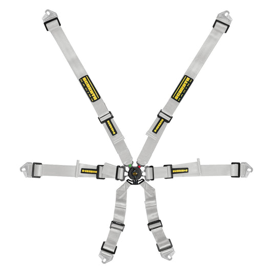 SCHROTH 94530A-9 SEAT BELT FLEXI 6-POINT 2" (50 MM) 2X2 SILVER FIA 8853-2016