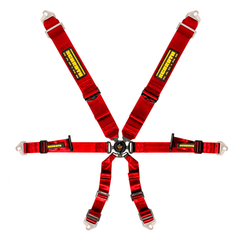 SCHROTH 94540-2 SEAT BELT PROFI 6-POINT 3X2 PULL-UP RED