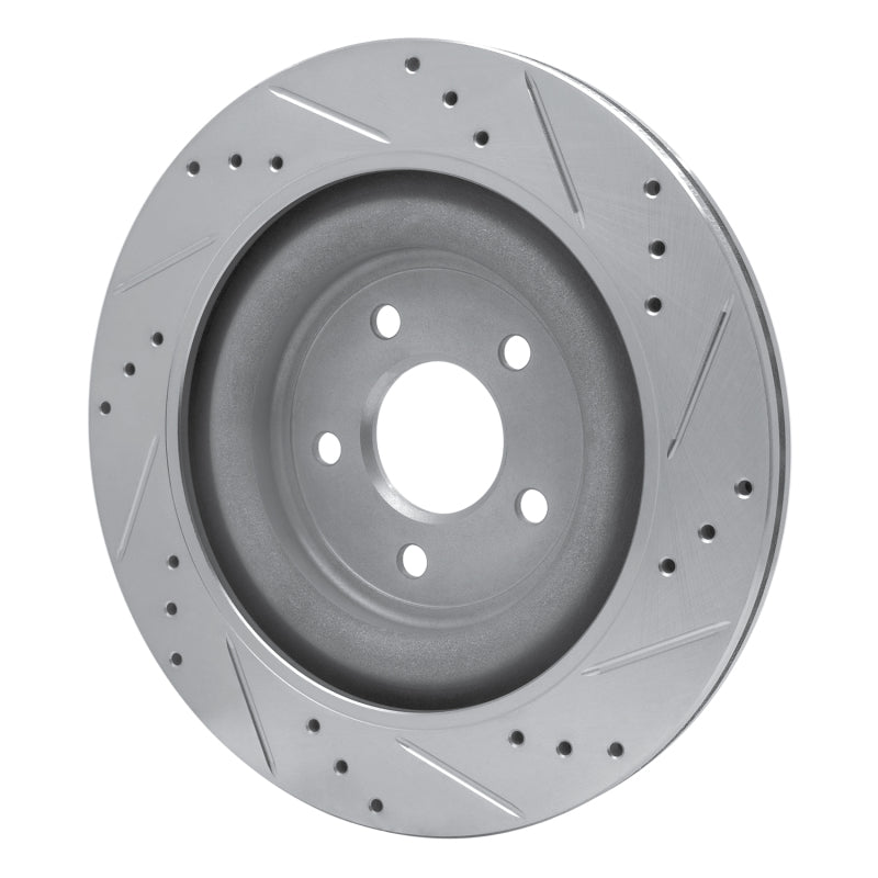 R1 Concepts R1 2006-2015 Jaguar XJ Rear Left Drilled & Slotted Silver Brake Rotor