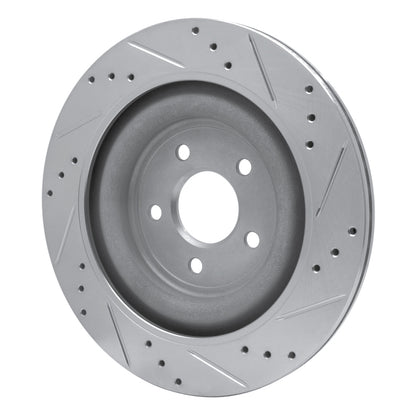 R1 Concepts R1 2006-2015 Jaguar XJ Rear Left Drilled & Slotted Silver Brake Rotor