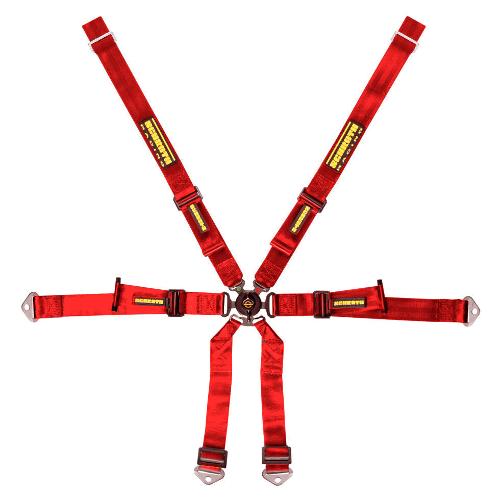 SCHROTH 94660-2 SEAT BELT PROFI 6-POINT 2" (50 MM) 2X2 RED FOR PORSCHE (991)