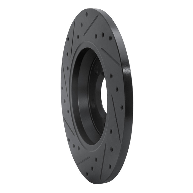 R1 Concepts R1 2001-2003 Volkswagen EuroVan Rear Right Drilled & Slotted Black Brake Rotor