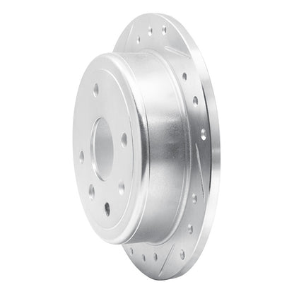 R1 Concepts R1 04-10 Chevrolet Optra (USA/Canada) Rear Left Drilled & Slotted Silver Brake Rotor