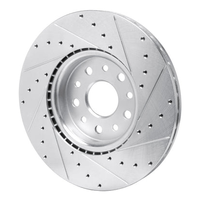 R1 Concepts R1 21-25 Dodge Charger Daytona Front Left Drilled & Slotted Silver Brake Rotor