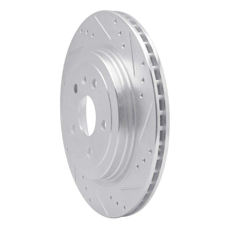 R1 Concepts R1 08-14 Cadillac CTS Rear Right Drilled & Slotted Silver Brake Rotor