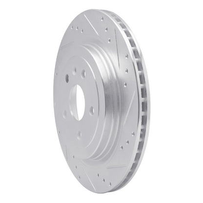 R1 Concepts R1 08-14 Cadillac CTS Rear Right Drilled & Slotted Silver Brake Rotor
