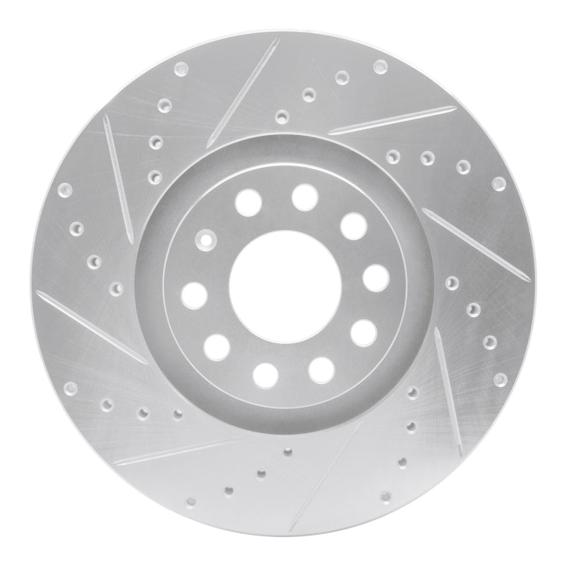 R1 Concepts R1 98-09 Audi A4 Quattro Front Left Drilled & Slotted Silver Brake Rotor