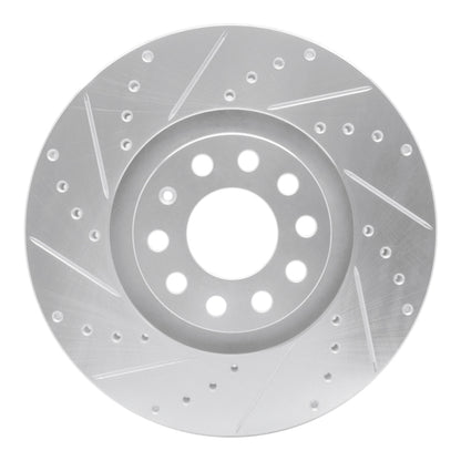 R1 Concepts R1 98-09 Audi A4 Quattro Front Left Drilled & Slotted Silver Brake Rotor