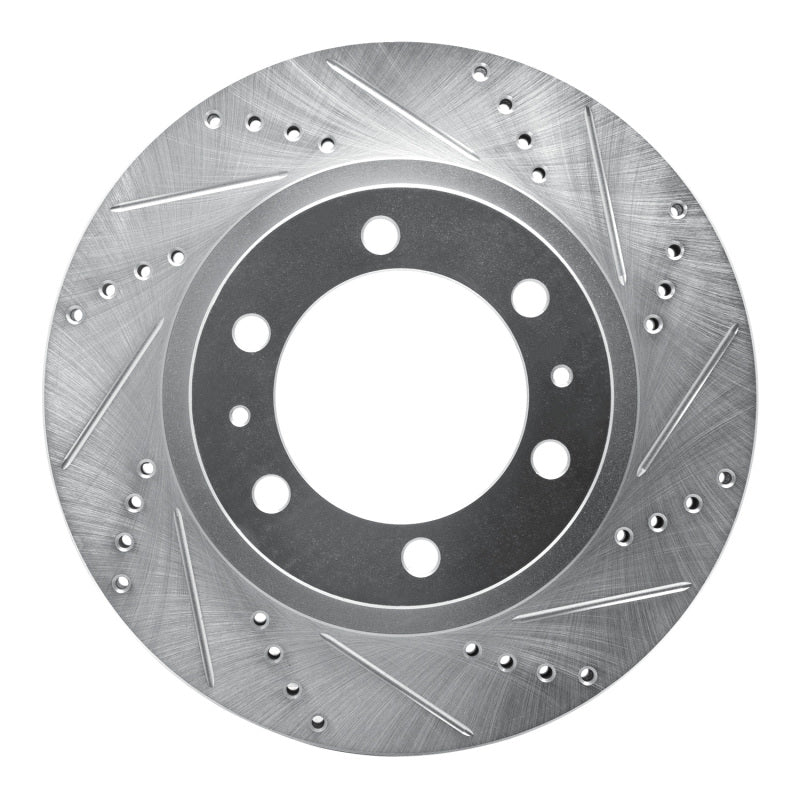 R1 Concepts R1 03-23 Toyota FJ Cruiser Front Right Drilled & Slotted Silver Brake Rotor