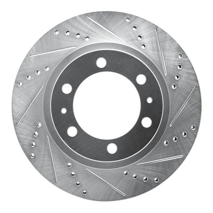R1 Concepts R1 03-23 Toyota FJ Cruiser Front Right Drilled & Slotted Silver Brake Rotor