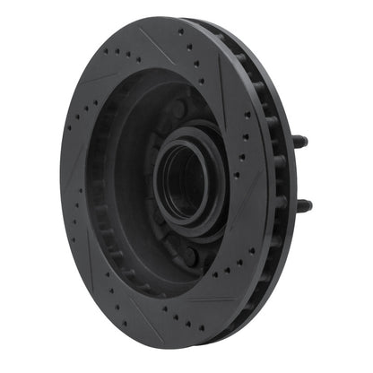 R1 Concepts R1 99-02 Ford F-250 2WD (Super Duty) Front Left Drilled & Slotted Black Brake Rotor