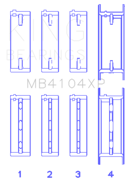 King Engine Bearings Nissan VG30DE/VG30DETT (Size +0.75) Performance Main Bearing Set
