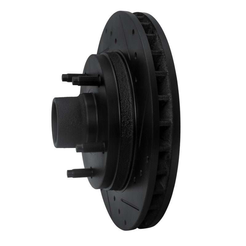 R1 Concepts R1 94-99 Dodge Ramcharger (Mexico) Front Right Drilled & Slotted Black Brake Rotor