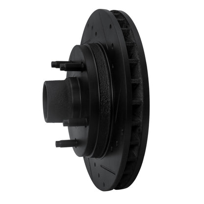R1 Concepts R1 94-99 Dodge Ramcharger (Mexico) Front Right Drilled & Slotted Black Brake Rotor