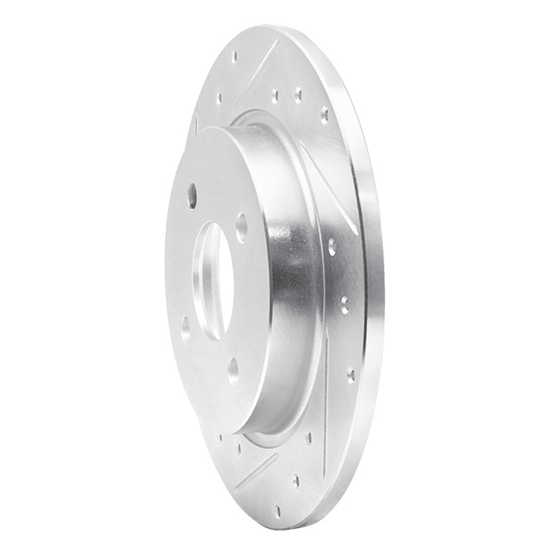 R1 Concepts R1 18-22 Ford Ecosport Rear Left Drilled & Slotted Silver Brake Rotor