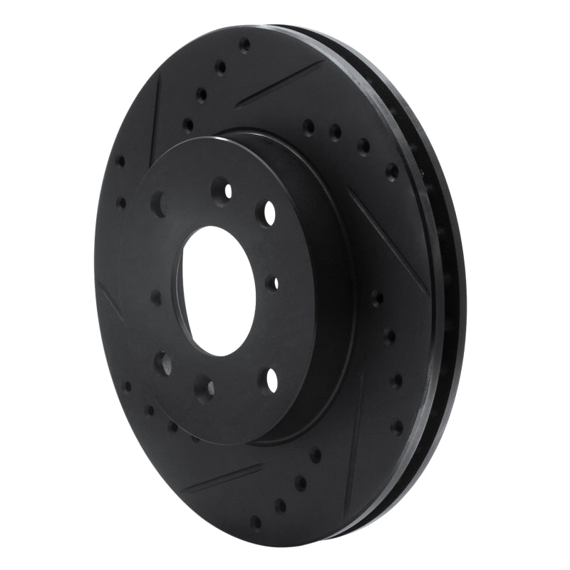 R1 Concepts R1 98-02 Acura CL Front Left Drilled & Slotted Black Brake Rotor