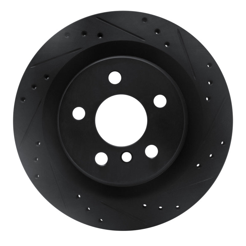 R1 Concepts R1 16-26 BMW 228I Gran Coupe Rear Right Drilled & Slotted Black Brake Rotor