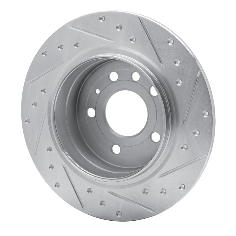 R1 Concepts R1 99-10 Saab 9-5 Rear Left Drilled & Slotted Silver Brake Rotor