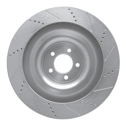 R1 Concepts R1 08-09 Jaguar XKR Right Front Drilled & Slotted Silver Brake Rotor