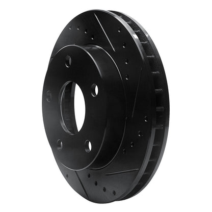 R1 Concepts R1 94-99 Dodge Ram 1500 Pickup Front Right Drilled & Slotted Black Brake Rotor